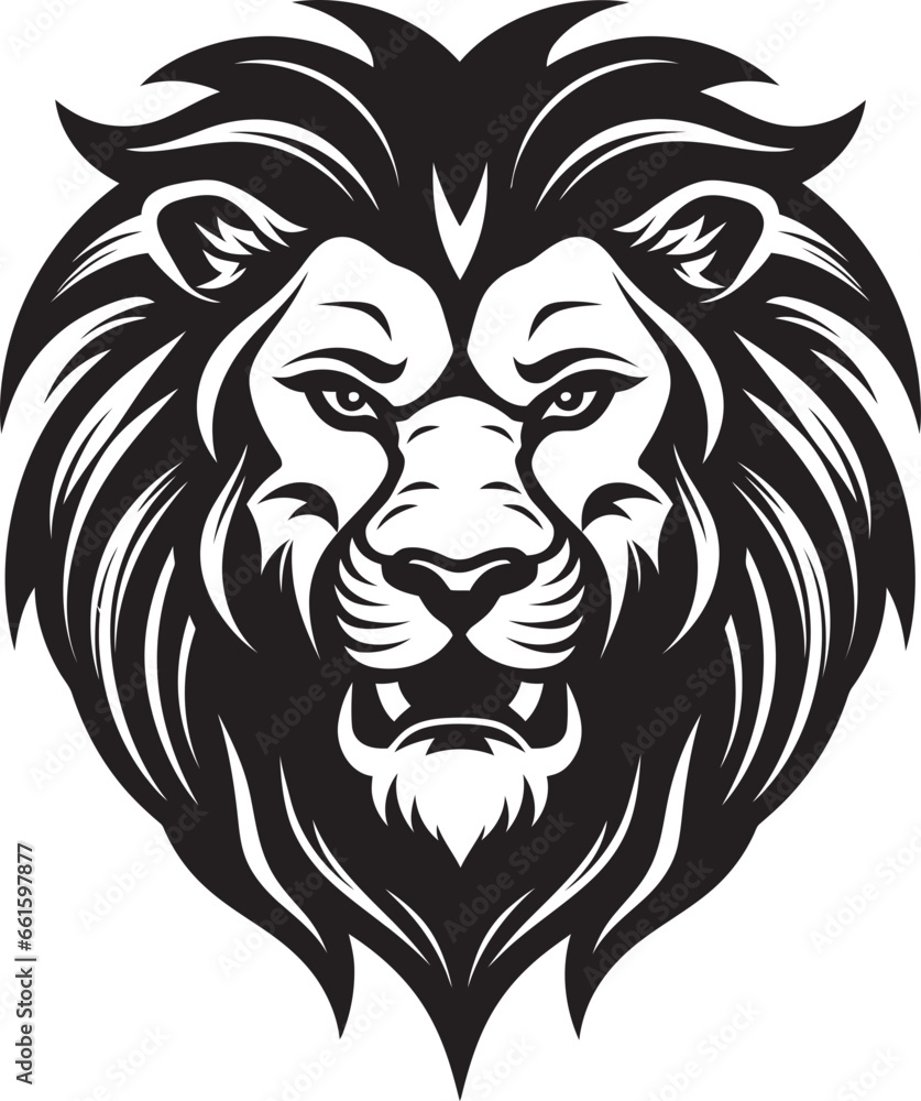 Regal Roar A Majestic Black Vector Lion Design Proud Majesty The Roaring Lion Icon Emblem