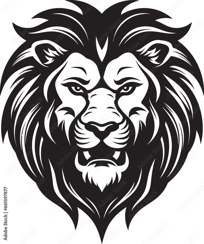 Fototapeta premium Regal Roar A Majestic Black Vector Lion Design Proud Majesty The Roaring Lion Icon Emblem
