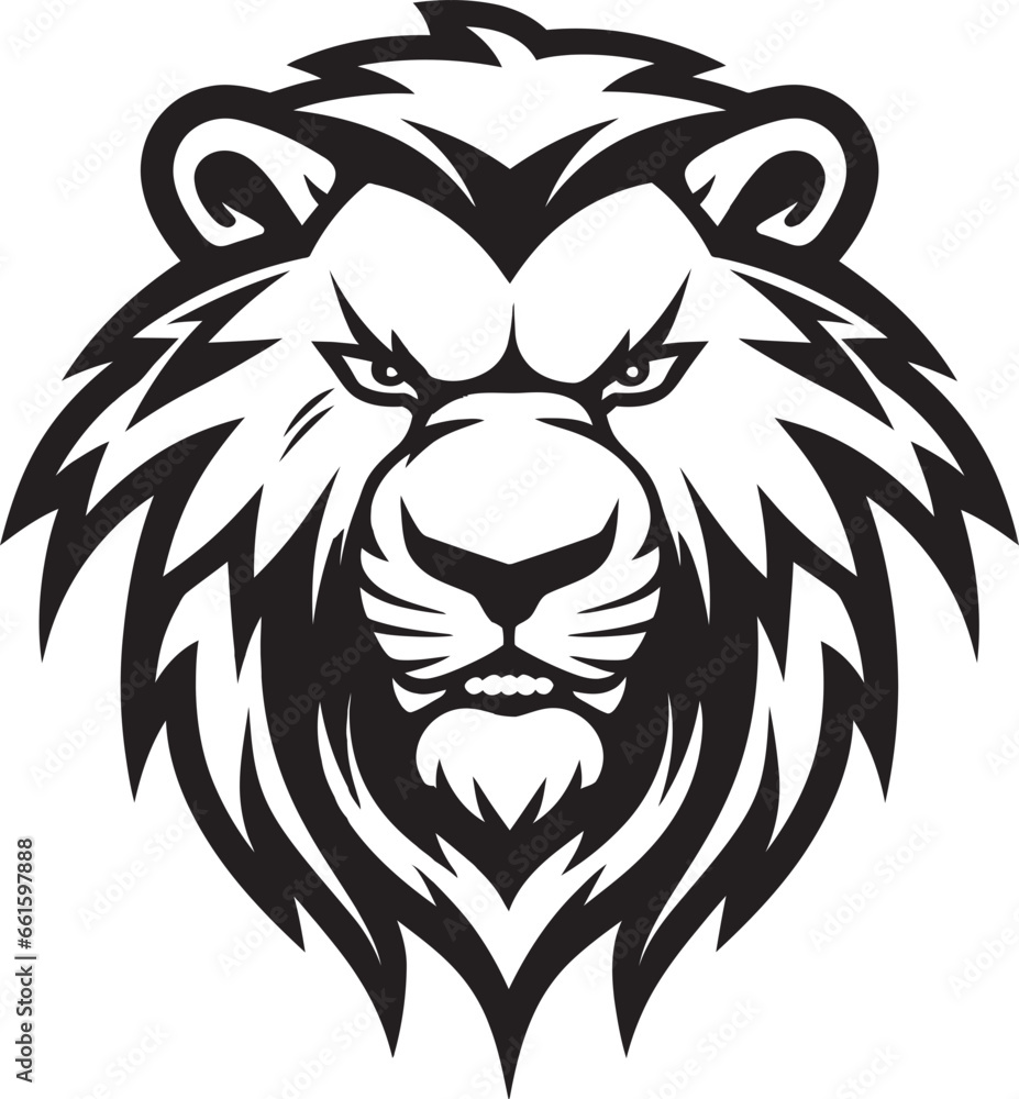 Sleek Sovereign The Untamed Majesty of Lion Logo Ferocious Excellence Majestic Black Vector Lion Icon