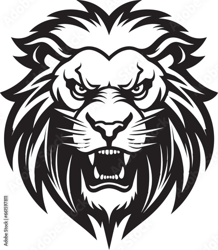 Hunt in Style A Lion Icon Emblem Majestic Stalker The Black Vector Lion Logo