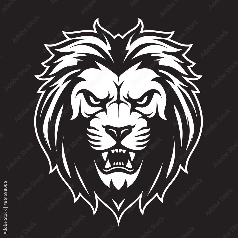 Obraz premium Proud Majesty The Stylish Sovereign of Lion Icon in Vector Regal Dominance The Prowling Grace