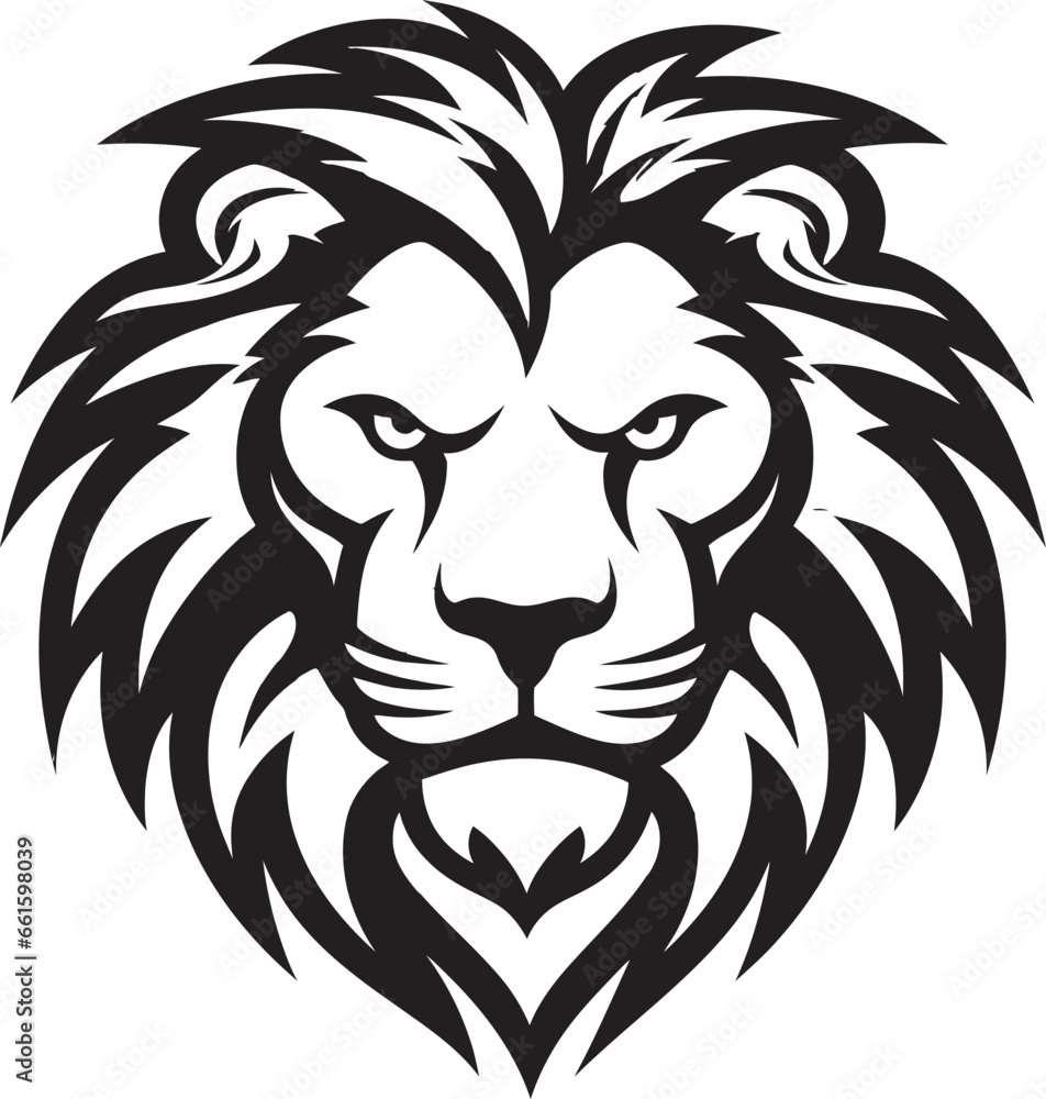 Obraz premium Sleek and Stylish Black Lion Logo Design A Blend of Grace and Elegance Fierce Dominance Black Vector Lion Emblem The Reign of Strength
