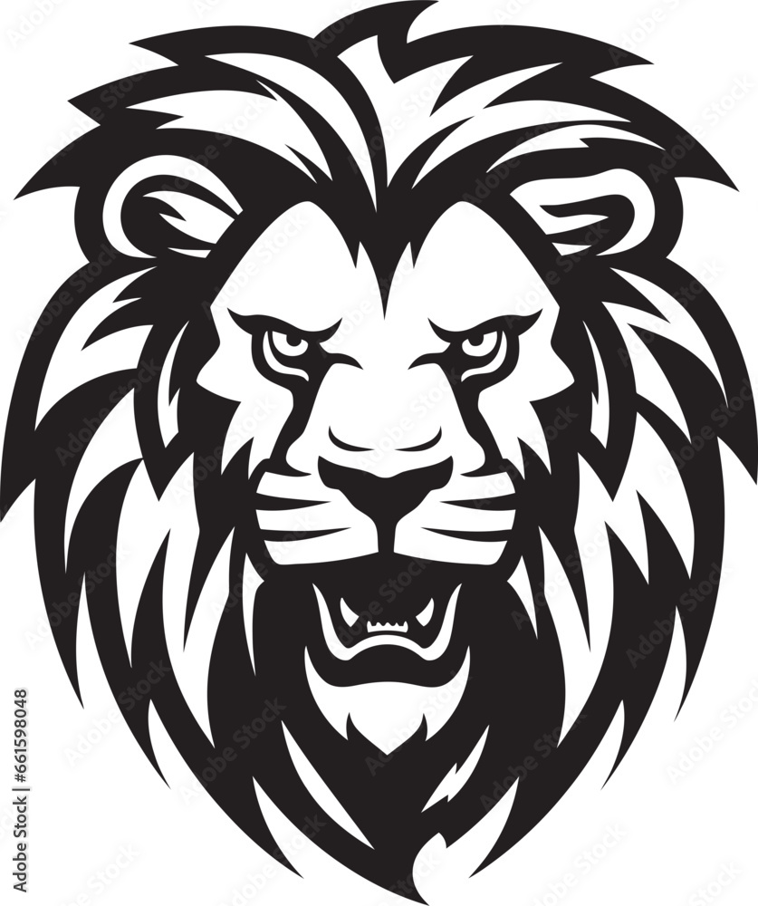 Fototapeta premium Proud Power Black Vector Lion Logo The Emblem of Confidence Prowling Majesty Black Lion Icon in Vector The Majestic Hunter