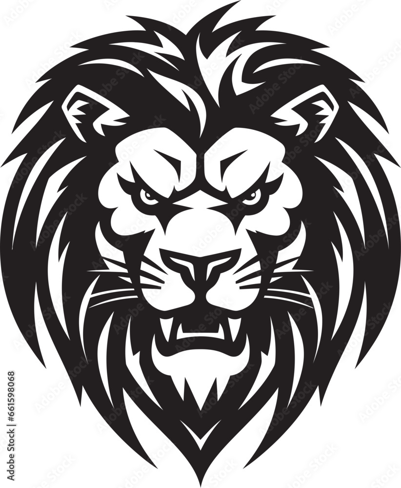 Ferocious Mastery Black Lion Emblem   The Master of Strength Regal Prowess Black Vector Lion Logo Design   The Emblem of Authority