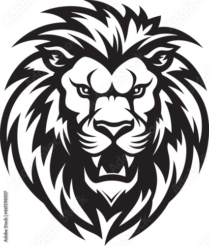Fototapeta Naklejka Na Ścianę i Meble -  Elegance in Motion Black Lion Logo Design   Graceful and Mighty Hunting for Excellence Black Vector Lion Emblem   The Art of the Hunt