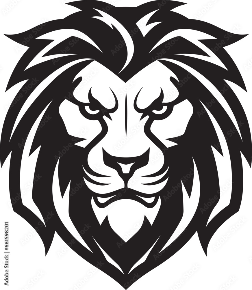 Elegant Ferocity Black Lion Icon Onyx Roar Vector Lion Logo