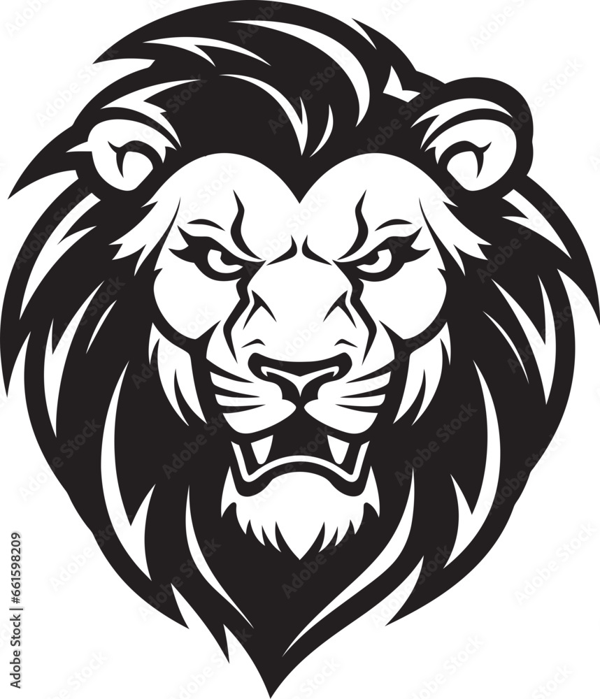 Vector Beast Black Lion Heraldry Blackened Majesty Lion Symbol in Vector