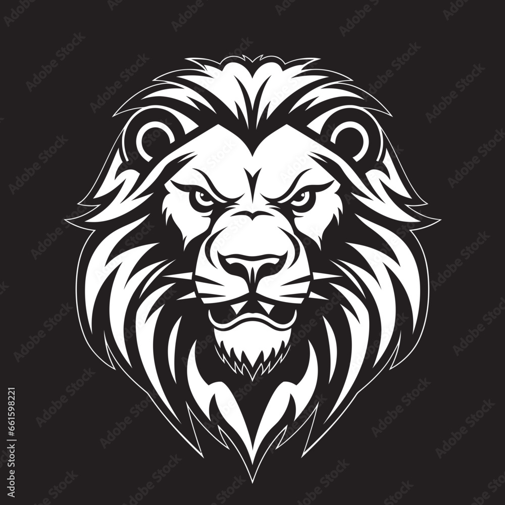Ferocious Beauty Vector Lion Icon Eclipse of the Lion Black Vector Design Ferocious Beauty Vector Lion Icon Eclipse of the Lion Black Vector Design