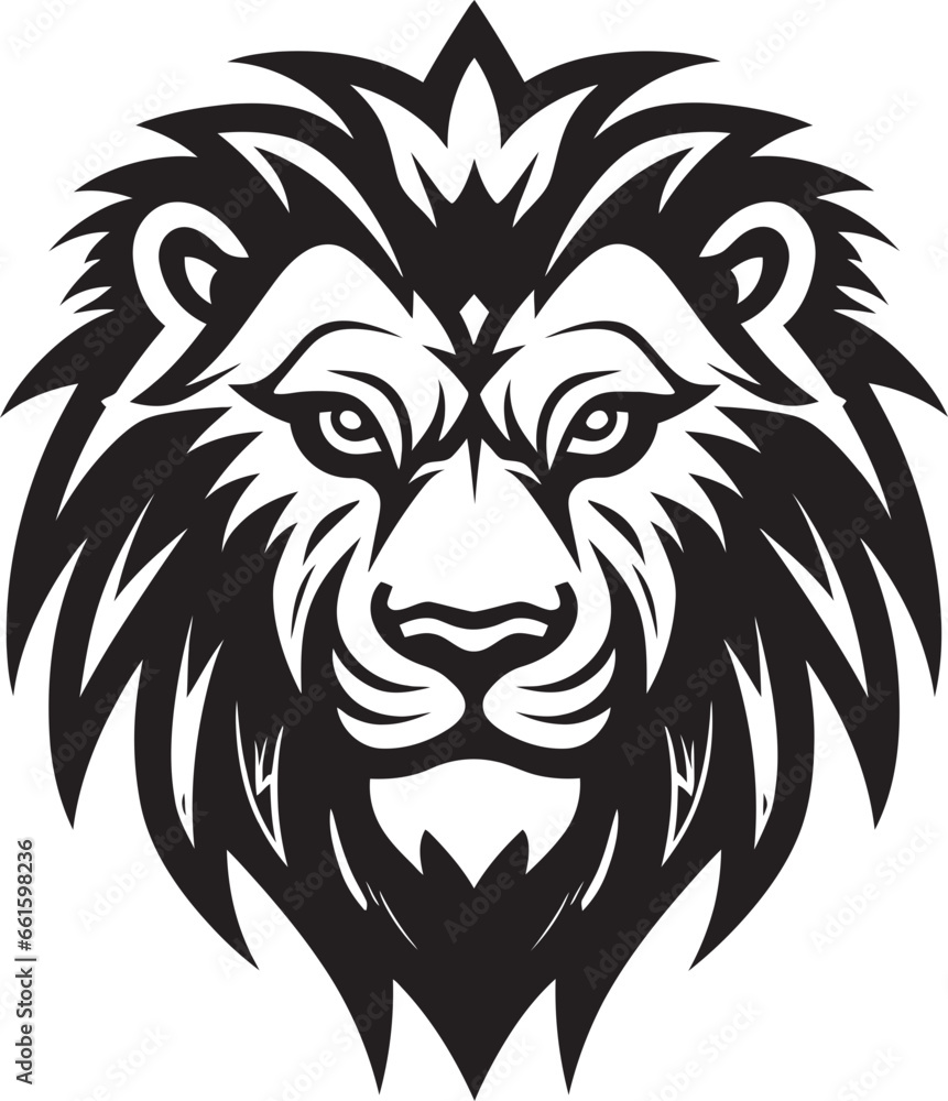 Midnight Monarch Vector Lion Logo Majestic Mane in Black Lion Icon