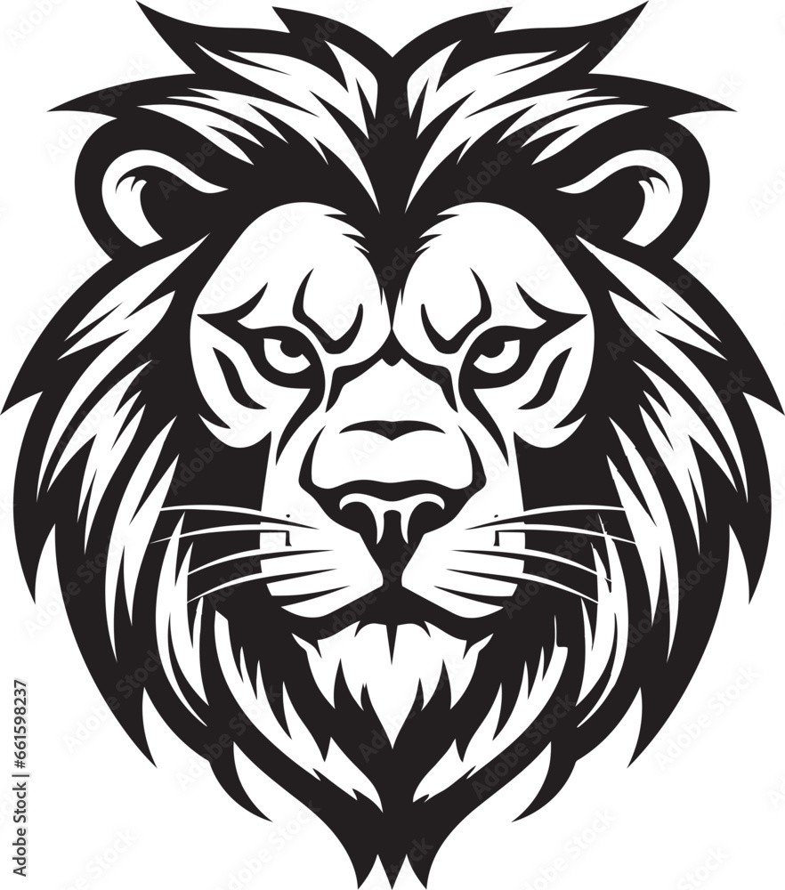 Lions Command Vector Logo Design Enigmatic King Black Lion Insignia