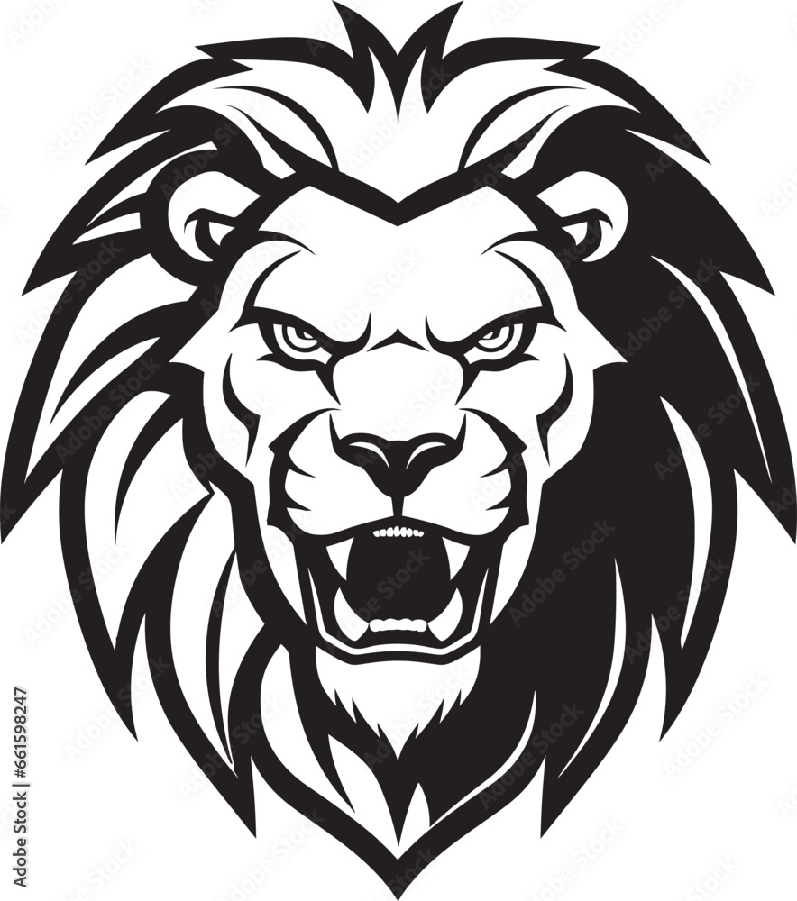 Ink Black Growl Lion Vector Icon Sculpted Strength Black Lion Logo Ink Black Growl Lion Vector Icon Sculpted Strength Black Lion Logo