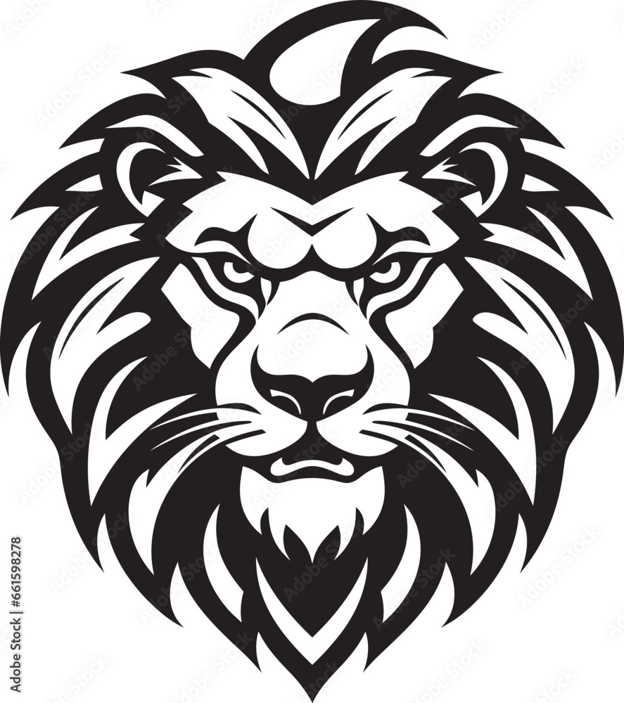 Majestic Monochrome Lion Logo in Vector Vector Monarch Black Lion Insignia