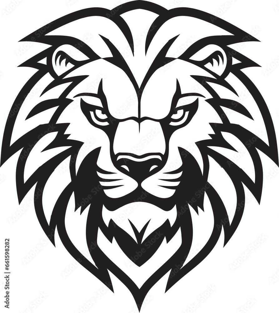 Shadowed Strength Black Lion Vector Design Noble Pride Lion Logo in Black
