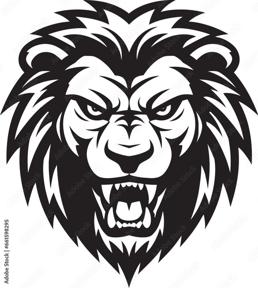 Onyx Majesty Lion Icon in Vector Inkwell Monarch Black Lion Logo