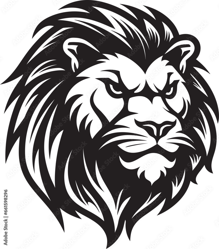 Fototapeta premium Regal Profile Black Lion Heraldry Vector Valor Black Lion Symbol