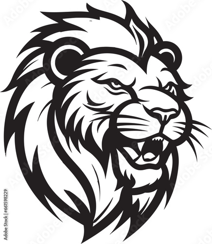 Stealthy Sovereign Black Lion Heraldry Midnight Monarch Vector Lion Logo