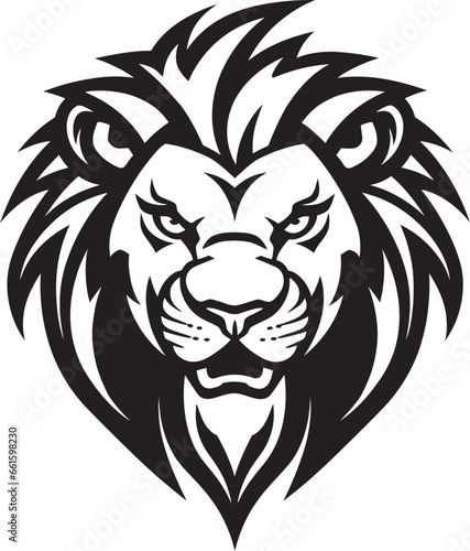 Eclipse of the Lion Black Vector Design Shadowed Majesty Lion Logo Emblem