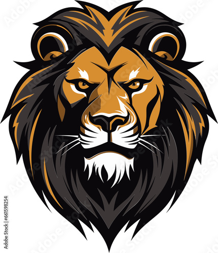 Darkened Dominance Black Lion Icon Vector Realm Black Lion Logo Design