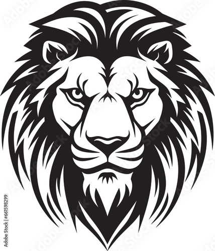 Mystic Sovereign Black Lion Icon Shadowed Roar Lion Emblem in Vector