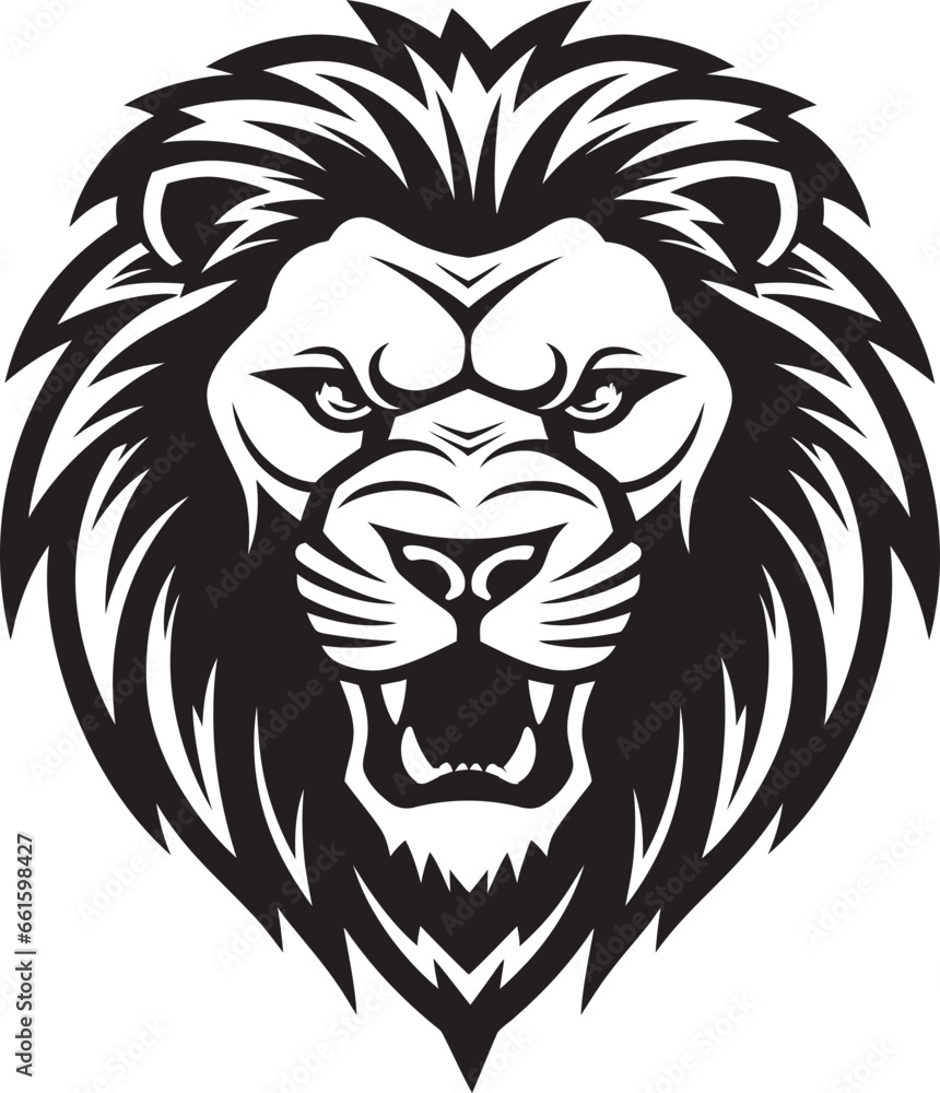Majestic Monochrome A Lion Logo in Vector Artistic Ferocity Black Lion Icon Emblem