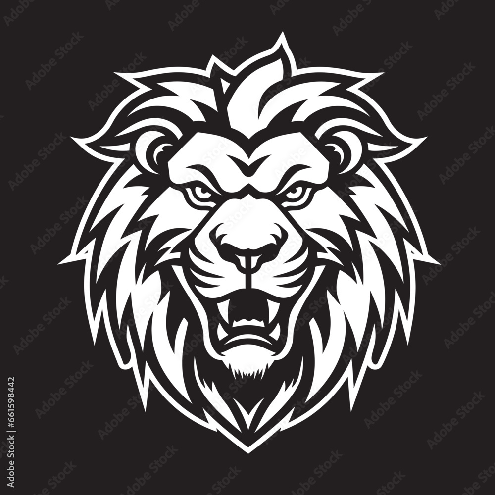 Onyx Majesty A Lion Symbol in Vector Noble Elegance Black Lion Icon Design