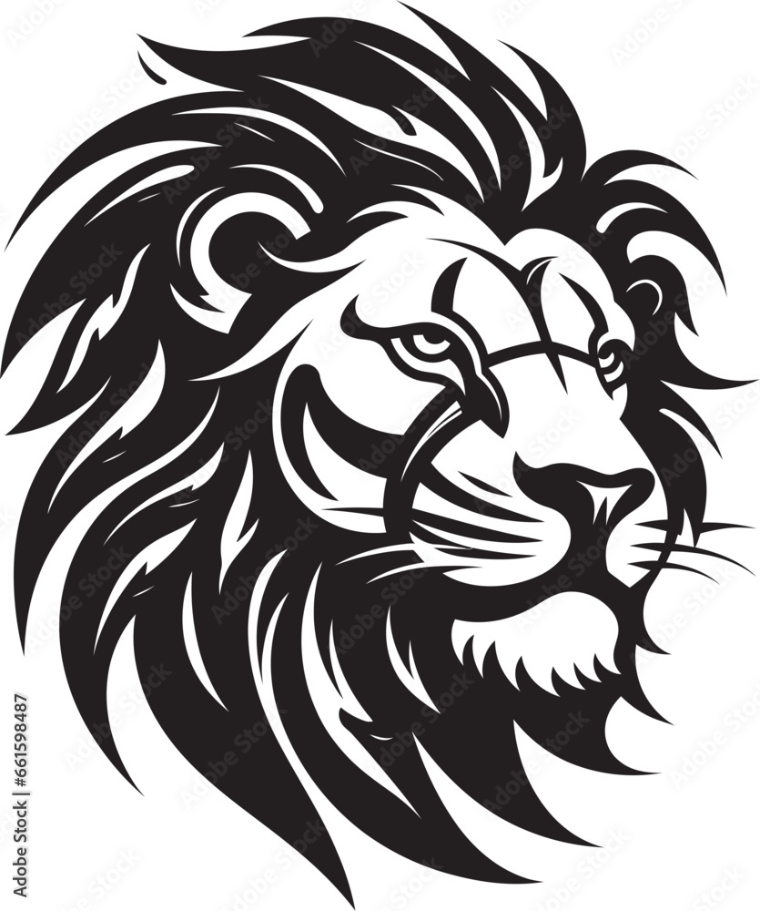 Shadowed Sovereignty A Lion Heraldry in Vector Regal Prowess Black Lion Emblem in Vector