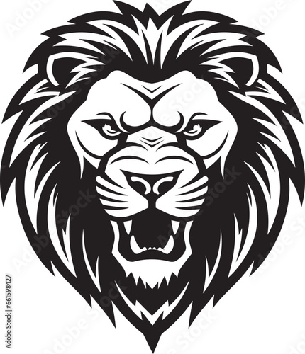 Majestic Monochrome A Lion Logo in Vector Artistic Ferocity Black Lion Icon Emblem
