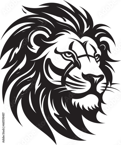 Wallpaper Mural Shadowed Sovereignty A Lion Heraldry in Vector Regal Prowess Black Lion Emblem in Vector Torontodigital.ca