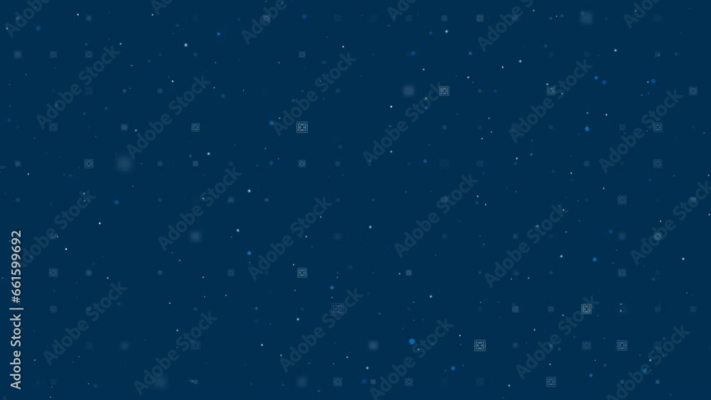 Template animation of evenly spaced power socket symbols of different sizes and opacity. Animation of transparency and size. Seamless looped 4k animation on dark blue background with stars Template animation of evenly spaced power socket symbols of different sizes and opacity. Animation of transparency and size. Seamless looped 4k animation on dark blue background with stars