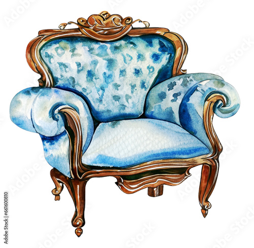 Antyczny stary fotel ilustracja