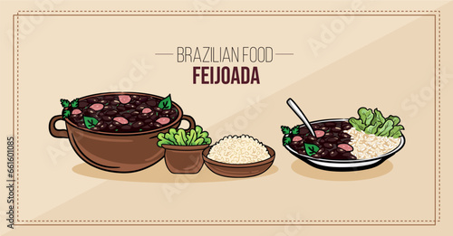 Feijoada Brazilian food - feijao, linguiça, porco