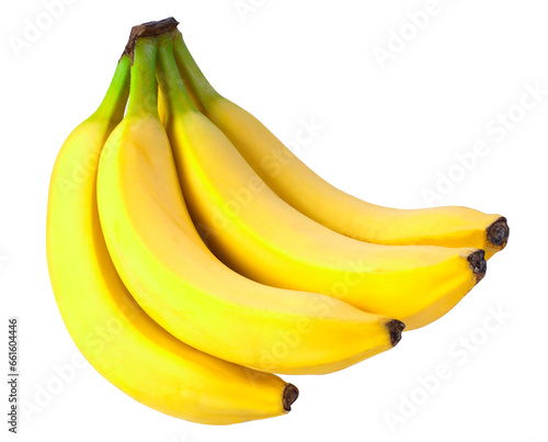 Bunch of bananas isolated on white background, clipping mask for design.