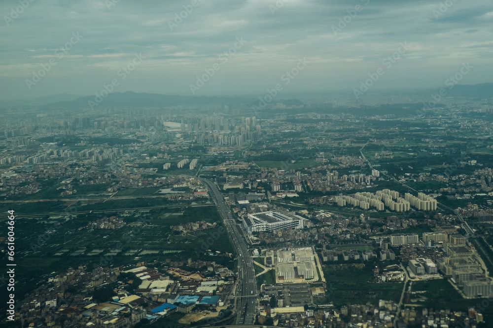 city aerial view of Guangzhou, south of China