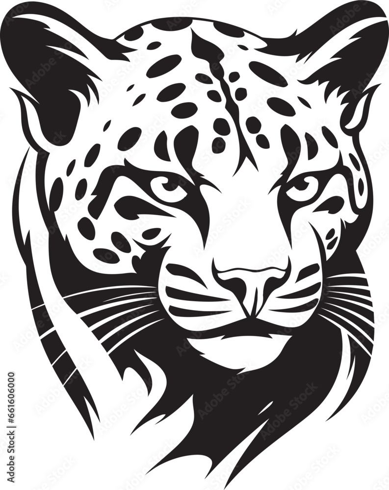 Ταπετσαρία Ebon Hunter Vector Ocelot Emblem Elegant Pursuit Ocelot Symbol in Ebony