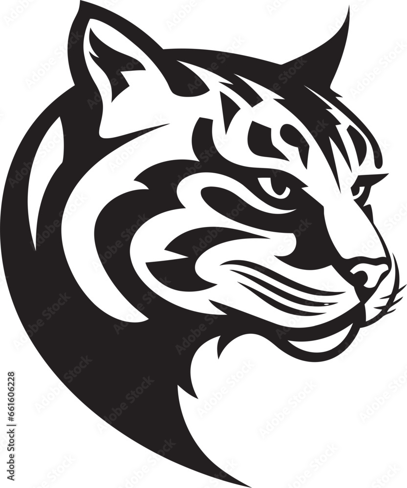 Inky Whiskers Black Ocelot Design Icon Shadowed Majesty Ocelot Symbol in Vector Inky Whiskers Black Ocelot Design Icon Shadowed Majesty Ocelot Symbol in Vector
