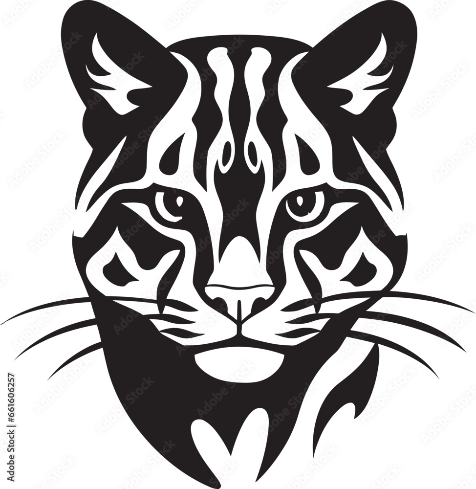 Shadowed Stare Ocelot Icon in Ebony Epic Elegance Ocelot Emblem Profile in Vector Shadowed Stare Ocelot Icon in Ebony Epic Elegance Ocelot Emblem Profile in Vector