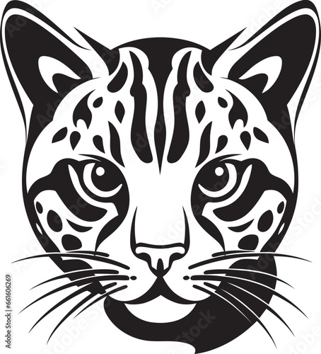 фотографія Epic Elegance Ocelot Emblem Profile in Vector Elegant Pursuit Black Ocelot Symbo
