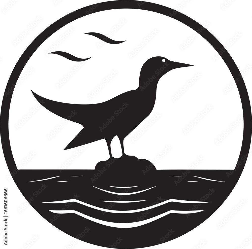 Onyx Aviator Black Seagull Icon Emblem Elegant Flight Seagull Heraldry in Vector Onyx Aviator Black Seagull Icon Emblem Elegant Flight Seagull Heraldry in Vector