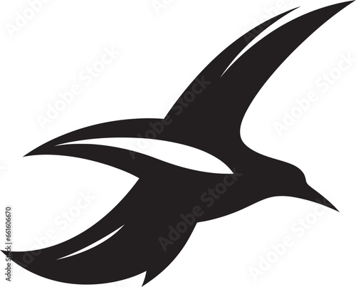 Majestic Reverie Vector Seagull Majesty Regal Resonance Black Emblem in Seagull