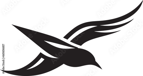 Inky Elegance Black Seagull Emblem Profile Majestic Reverie Vector Seagull Majesty