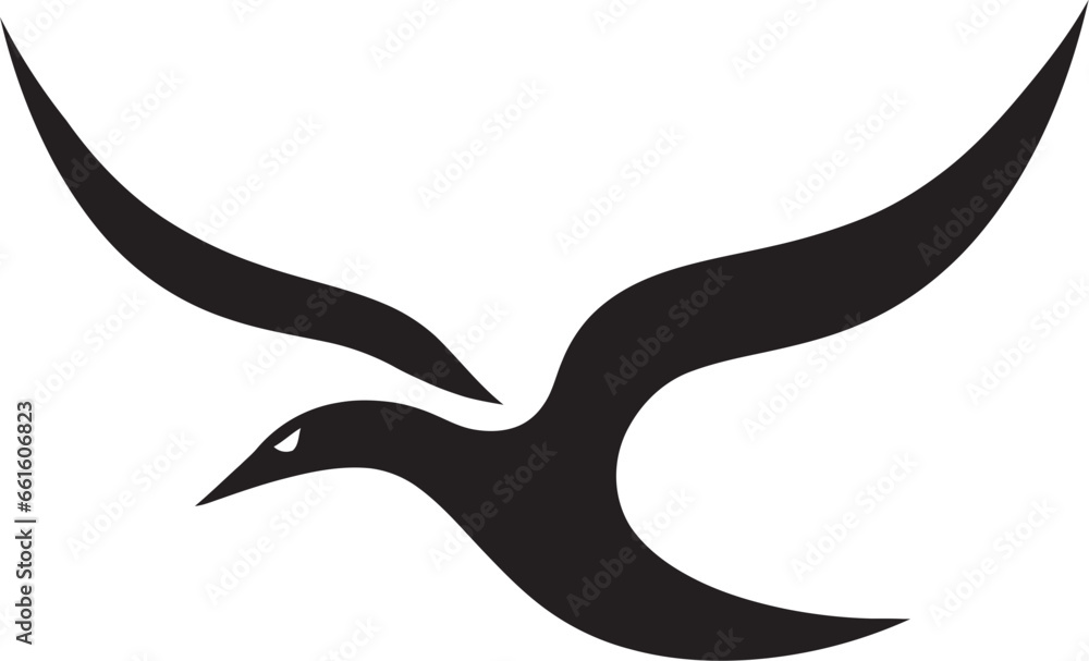Inkwell Elegance Seagull Symbol Profile in Vector Sculpted Resonance Black Emblem in Seagull Inkwell Elegance Seagull Symbol Profile in Vector Sculpted Resonance Black Emblem in Seagull