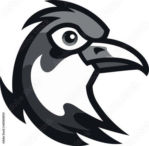 Aerial Majesty Seagull Icon in Onyx Ebon Reverie Unveiled Vector Seagull Logo