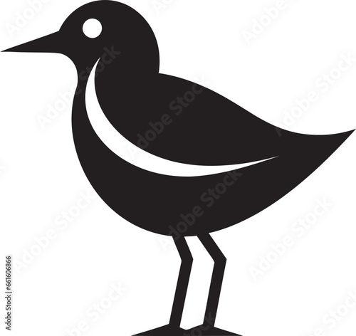 Mysterious Reverie Black Emblem in Seagull Nocturnal Plumage Seagull Icon in Onyx