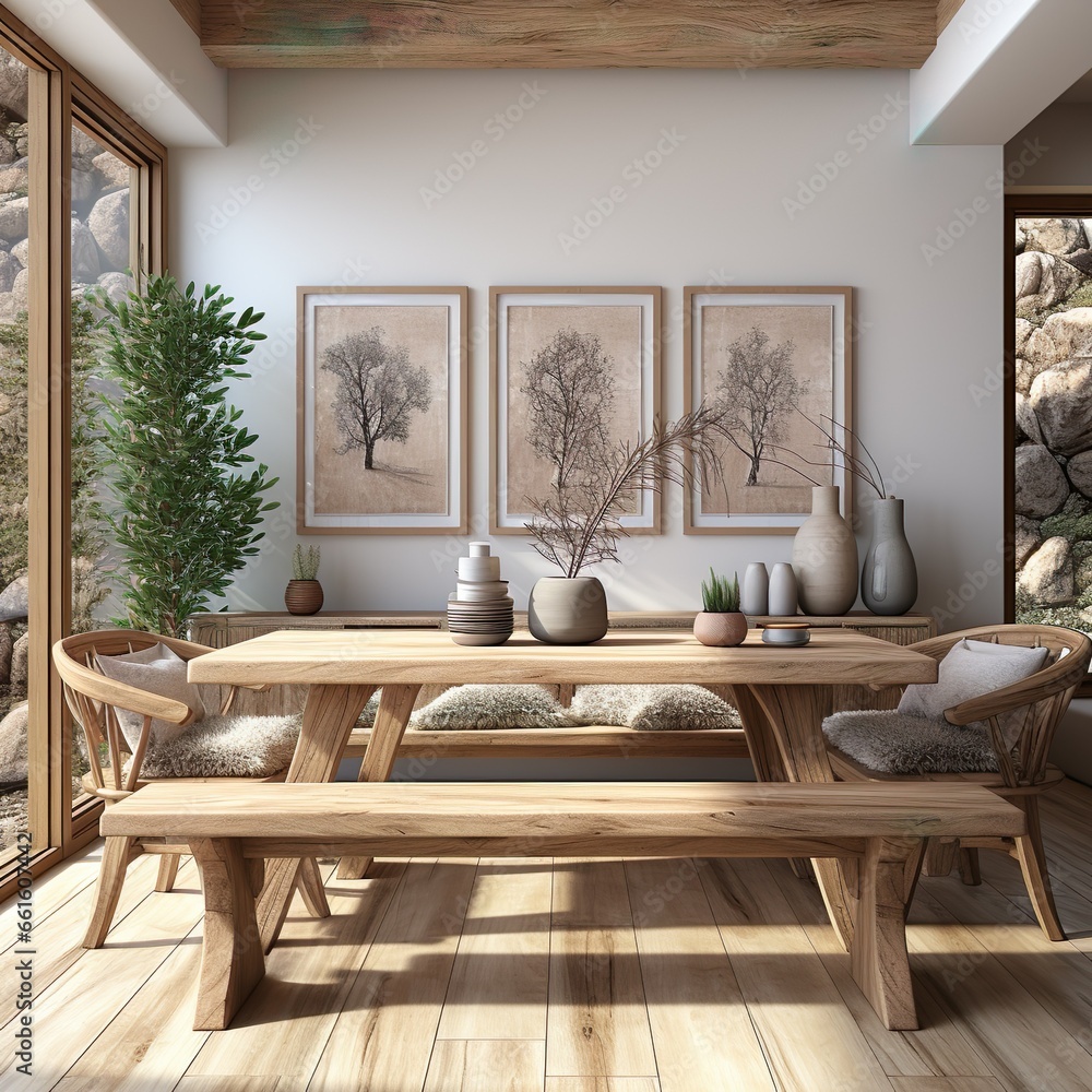 Fototapeta premium Luxury Home Interior with Cozy Furniture and Wood Flooring