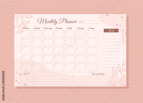 Printable Monthly planner templates to customize