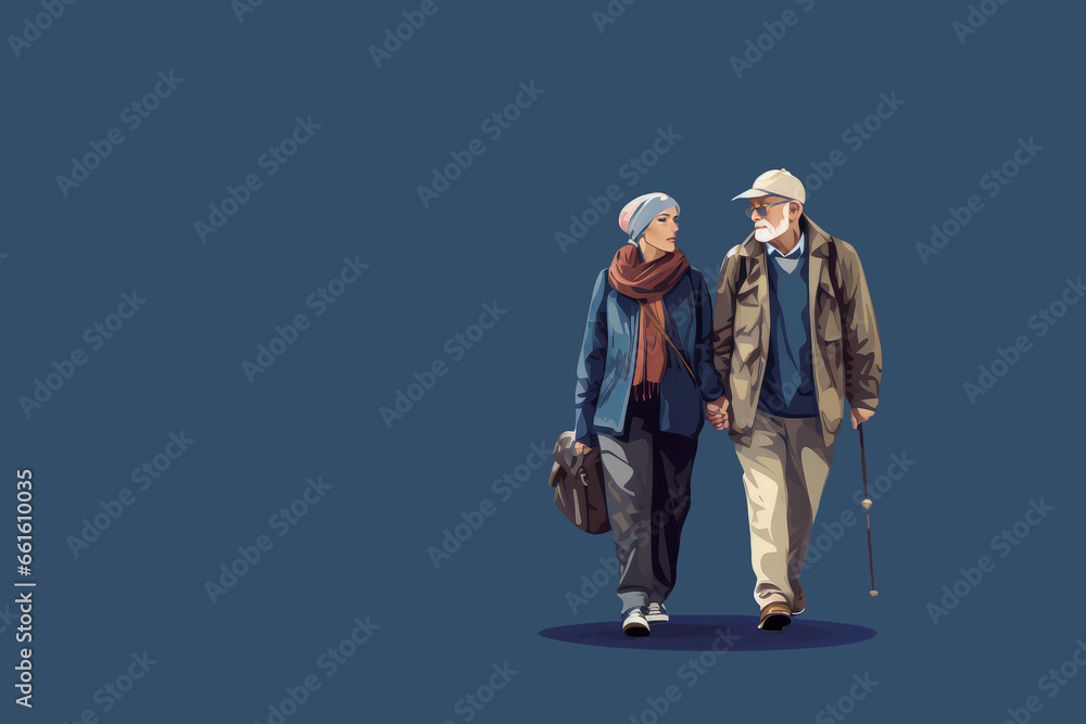 Retired senior couple enjoying hiking trips together visiting tourist places, having fun and smiling from spending free time together. Retired senior couple enjoying hiking trips together visiting tourist places, having fun and smiling from spending free time together.