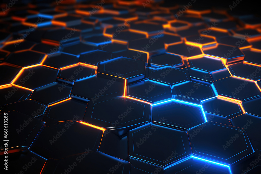 Iridescent Hexagonal Patterns in Futuristic Wallpaper Iridescent Hexagonal Patterns in Futuristic Wallpaper