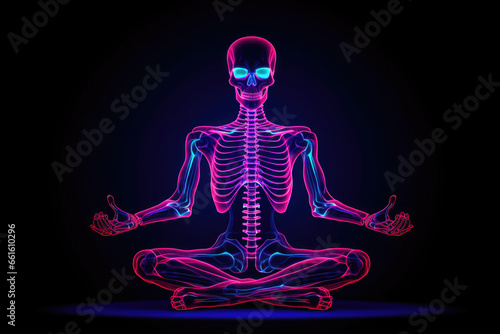 Skeleton Zen: Halloween Neon Vibes