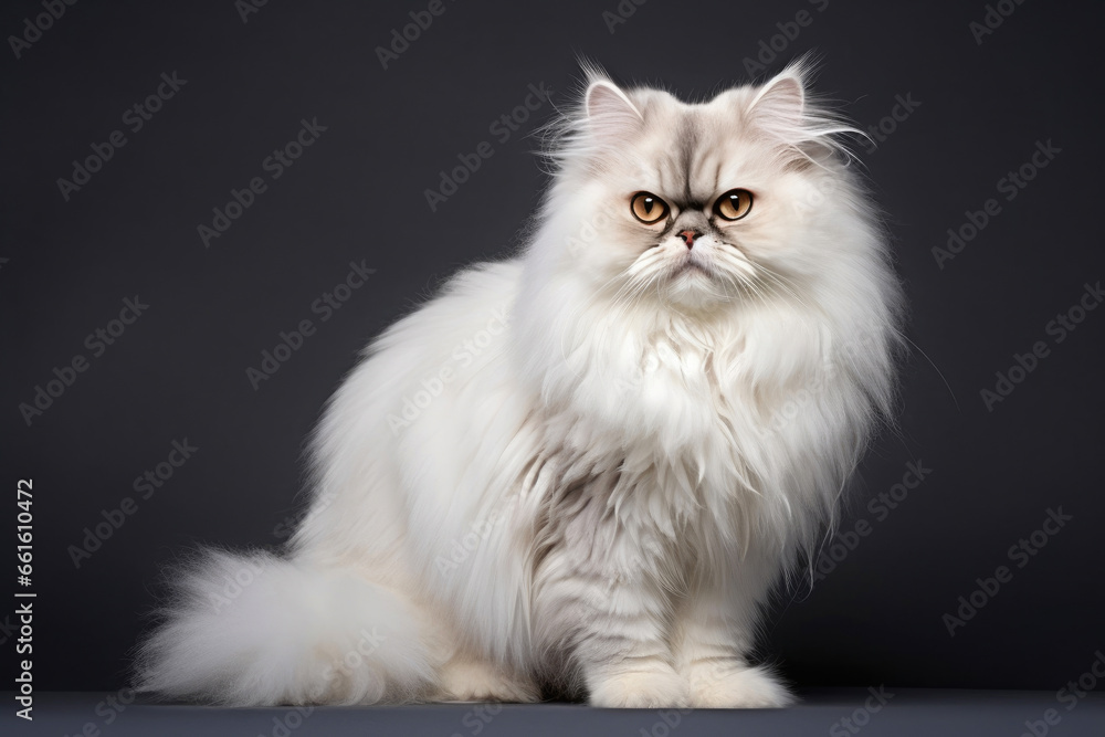 Graceful Studio Portrait of a Persian Peaknose Cat
