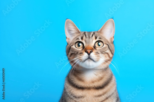Studio Cat Portrait: Whimsical Blue Charm © Andrii 